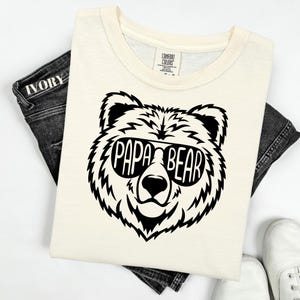 Papa Bear Shirt, Cute Dad Bear Face Comfort Colors Tee, Father’s Day Gift for Him, husband present, family shirt matching shirts