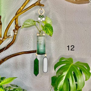 Hanging Planter Propagation Sun Catcher (Shades of greens )