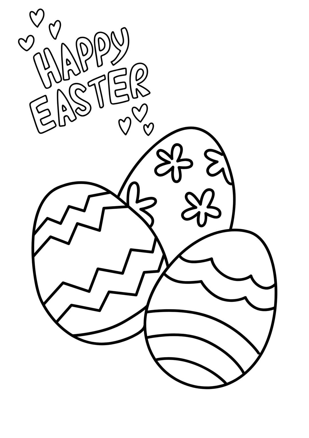 Easter colouring sheets printable for kids age 2 etsy