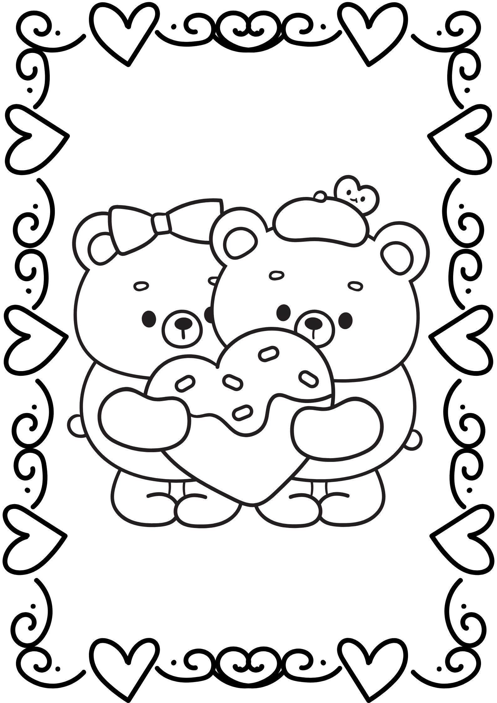 Teddy bear colouring sheets printable for kids age 2 etsy