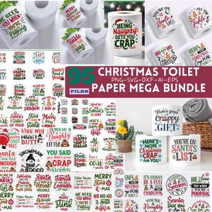 Pacchetto di carta igienica di Natale in formato SVG, regalo di Natale in formato SVG, rotolo di carta igienica in formato SVG, cartello divertente di carta igienica in formato SVG, cartello del bagno in formato SVG, Natale