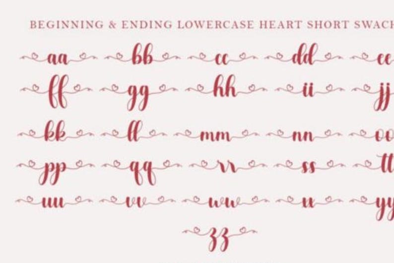 Madelyn Heart Font, Cursive Font | SVG, DXF, OTF, Ttf | Fonts Procreate ...