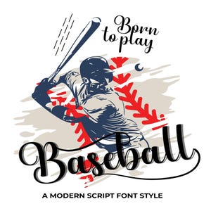 Baseball Font Svg, With Tail Baseball Font OTF SVG, PNG and Text Tails, Baseball Script, Softball Font, Baseball Font Cut File For Cricut