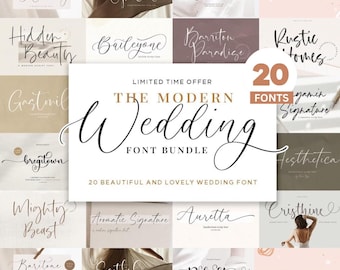 Wedding Font Bundle Elegant Handwritten Script Font Calligraphy Fonts for Cricut Templett Canva Font SVG Commercial Use Fonts Bridal Digital