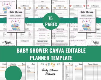 Druckbare PDF-Babyparty-Planer, Babyparty planen, digitaler Download, Sofort-Download, Babyparty-Planer Checkliste