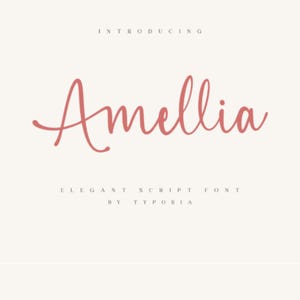 May include: Introducing Ameilia, an elegant script font by Typobia.