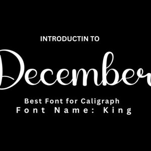 December Font - Handwritten Script Font, Cricut Fonts, Calligraphy, Modern Font, Fonts for Cricut, Cursive Font, Procreate Font,