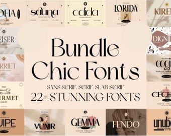 Unieke en stijlvolle moderne lettertypebundel - lettertypebundel, elegant lettertype, luxe lettertype, logolettertype, bruiloftlettertype, Canva-lettertype