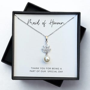 Thank you for being my Maid of Honour Gift, Thank you Gift, Bridesmaid Wedding Gift, Thank You, Plated Bracelet, Gift, Silver, Necklace