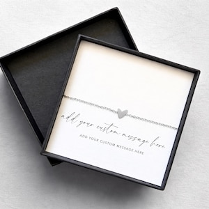 Bracelet personnalisé personnalisé, bracelet en argent, bracelet en or, cadeau, note cadeau personnalisée, cadeau d'anniversaire, cadeau d'anniversaire, cadeau de mariage pour elle