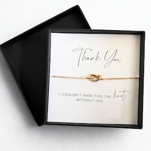 Thank You Bridesmaid, Tie the Knot Necklace for Bridal Party, Thank You Gift for Bridesmaid Proposal, I couldn&#39;t tie the knot without you