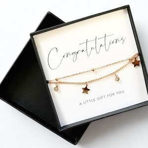 Gefeliciteerd Cadeau-ideeën voor haar, gefeliciteerd armband, afstudeercadeaus aandenken voor haar, geslaagd voor examens You Did It-cadeau, gouden armband