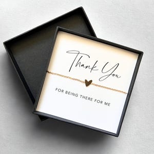 Pulsera de agradecimiento chapada en oro de 14 quilates, regalo de agradecimiento, regalo de agradecimiento, pulsera, pulsera de la amistad, regalo de la amistad, pulsera, joyería