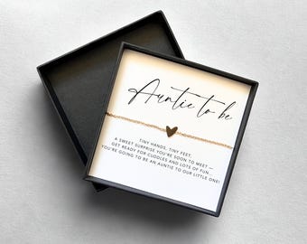 Pregnancy Announcement, Auntie to be gift, bracelet gift, Baby Reveal, For Friend Sister, New Auntie, Pregnancy Reveal, Surprise Baby, Card