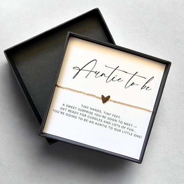 Schwangerschaftsankündigung, Tante, Geschenk, Armbandgeschenk, Baby offenbaren, für Freund Schwester, neue Tante, Schwangerschaft enthüllen, Überraschungsbaby, Karte