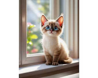 Adorable Cat Rolled Poster, Cute Cat Wall Art, Pet Lover Decor, Cat Lover Gift, Feline Home Decor, Kitten Wall Art, Kids Room Art