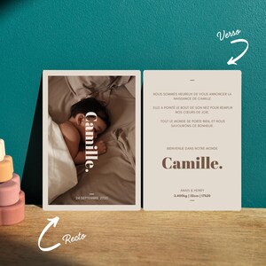 Simple Birth Announcement – Personalized – Eco-responsible Idea