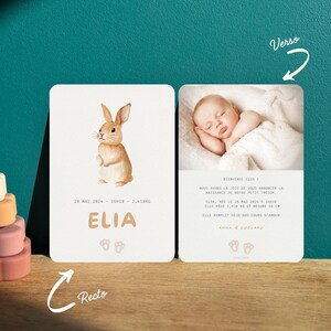 Original & Natural Birth Announcement – Personalized, Kraft Envelope and Stickers Included – Eco-friendly Idea