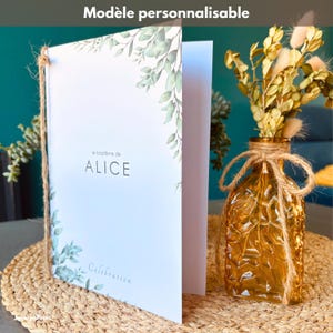Personalized Baptism Mass Booklet Cover | Printable Church Booklet Cover | Canva Template