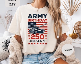 Comfort Colors 250th Anniversary Army T-Shirt, Vintage Military Tee