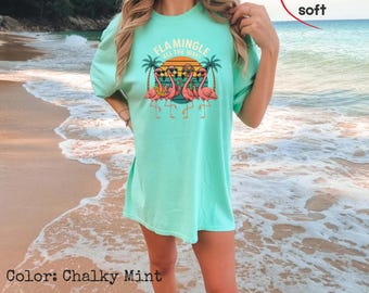 Comfort Colors® Hello Summer T-Shirt, Cute Flamingo Shirt,Summer Beach Graphic Tee, Summer TShirt,Tropical Animal Shirt, FunnyVacation Shirt
