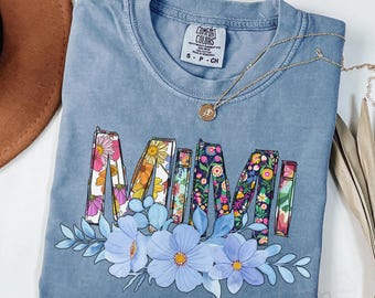Comfort Colors Mimi T-Shirt: Vintage Floral Grandmother Tee