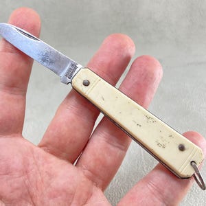 Vintage German Folding Pocket Knife - Cream Handle Collectible - 1950s