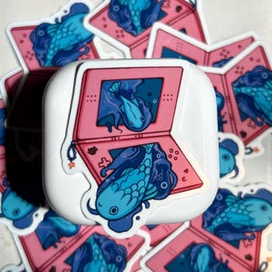 Adesivo in vinile piccolo per console DS Retro Fish