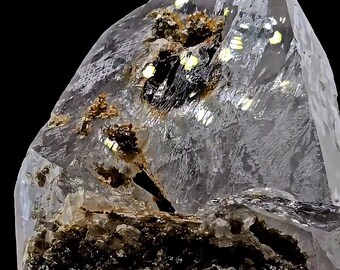 Etched Brazilian Tabular Quartz with Epidote Inclusion Crystal Specimen