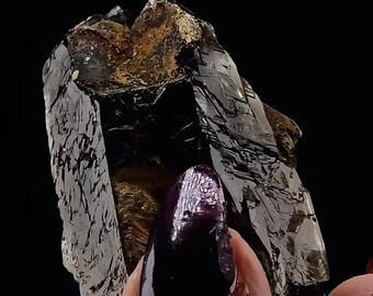 Malawi Smoky Quartz Point with Aegerine – Natural Terminated Crystal Specimen
