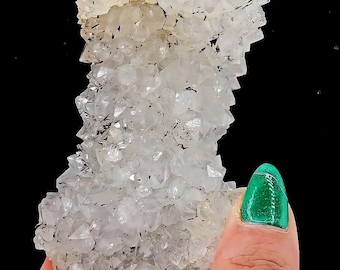 Natural Twin Stalactite Quartz, Hourglass Silhouette, Druzy Crystal Sparkle, South Africa Specimen