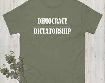 Democracy Over Dictatorship, Political Shirt, Protest Shirt, Anti Trump Shirt, Anti MAGA, Anti Musk, Resistance Shirt, Trump Sucks, DOGE