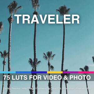 75 Traveler LUTs Bundle — Cinematic Color Grading for Travel Vlogs, Reels and Outdoor Edits | Natural and Moody Filters (.CUBE Files)