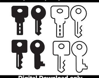 Key SVG, Lock Icon Set, Security Vector, House Key Clipart, Password Symbol EPS AI, Digital Download
