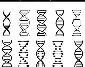 DNA Helix Vector Icons – Black Silhouette Bundle (svg, eps, ai)