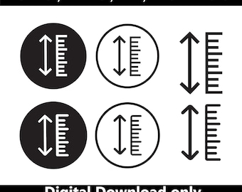 Height icon SVG, Measurement icon set, Ruler EPS AI, Size scale , Measure vector, Digital download