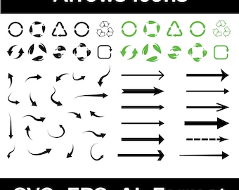 Arrow Vector Icon Pack: SVG, EPS, AI Files (Digital Download)