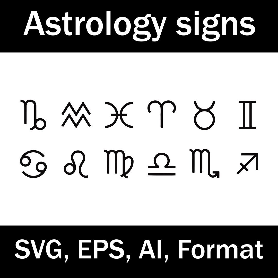 Zodiac Signs Vector Icons: Astrology SVG, EPS, AI Files (digital ...