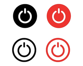 Power Switch Icon Set | On/Off Symbols, UI Vector (SVG, EPS)