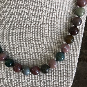 Handknotted Necklace Fancy Jasper Sterling Silver Hook and Eye Clasp image 5