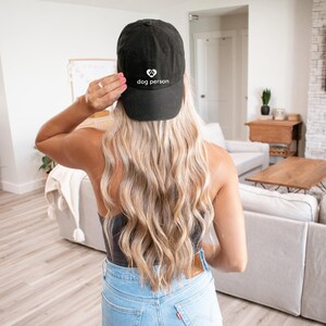 Minimalist Dog Person Classic Dad Hat, White Font, Embroidered Pet Lover Baseball Cap, Gift for Dog Mom or Dog Dad, Gift for Dog Lover