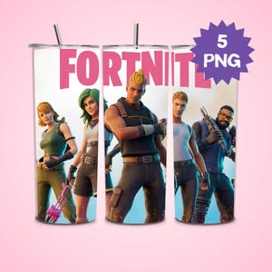 FortXnite Cartoon Characters Tumbler Wrap, Game 20 oz Skinny Tumbler Png, Game Characters Tumbler Sublimation Png, Instant Digital Download