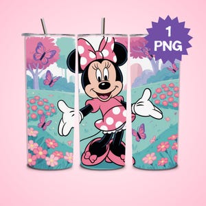 Pink Cartoon Character 20oz Tumbler Wrap, Cartoon Mouse, 20oz skinny tumbler wrap, 20oz Tumbler Png, Digital Download, Sublimation Design
