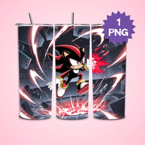 Sonic The Hedgehog Tumbler Wrap PNG, 20 oz Watercolor Splash Digital Design - High Resolution - Instant Digital PNG Download