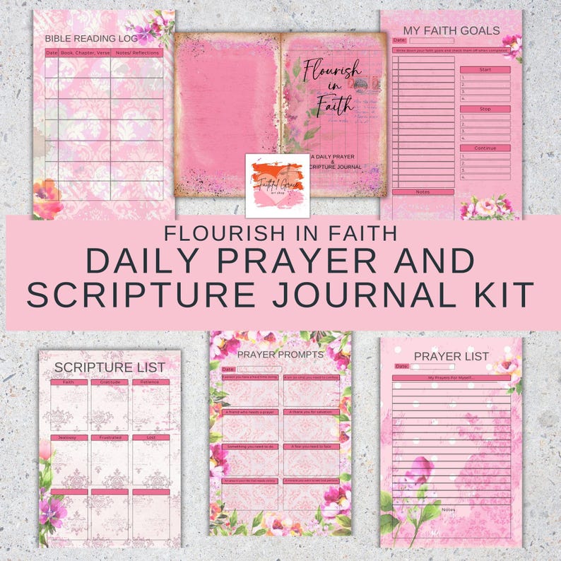 Flourish in Faith: Daily Prayer and Scripture Journal | Printable Bible ...