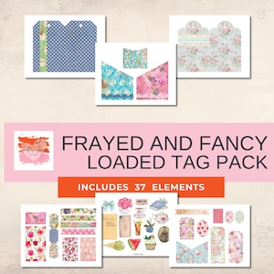 Vintage Style Tag Ephemera: Frayed & Fancy Journal Accessories (Digital Download)