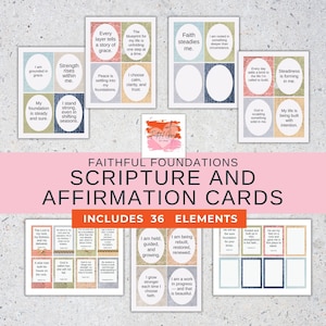 Digital Download | Faithful Foundations | Scripture Cards | Affirmations | Christian | Bible Verses | Paper Accessories | Paper Accessories