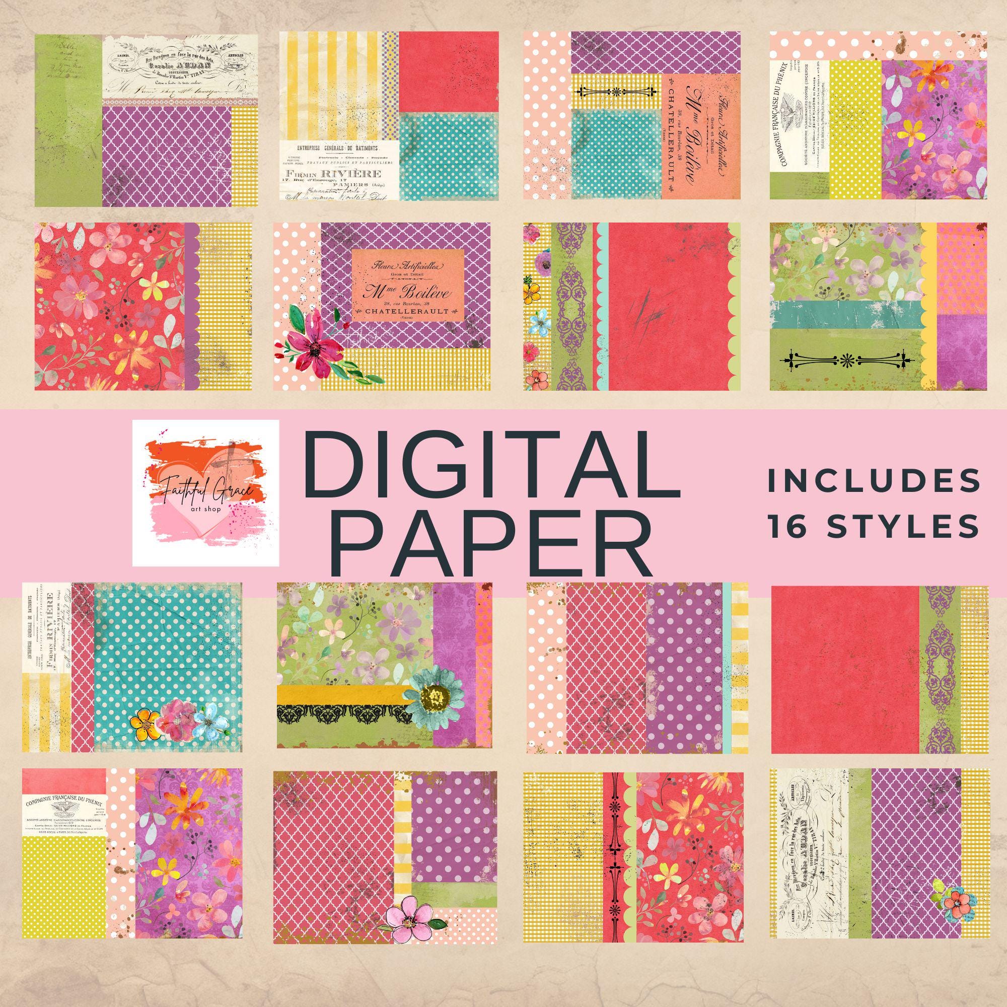 Colorblock For Print Digital Download | Printable Paper | Wallpaper Whimsy | Colorblock ...