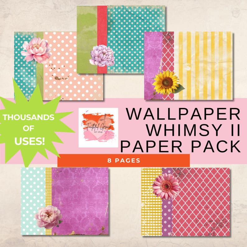 Digital Download | Printable Paper | Wallpaper Whimsy MEGA Pack ...
