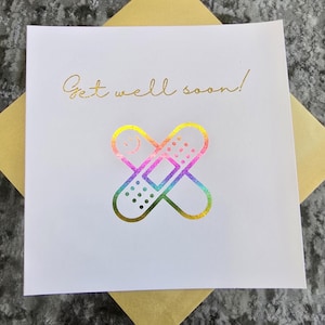 Jolie carte de rétablissement, carte de rétablissement amusante, carte de rétablissement déjouée, carte de rétablissement, carte de rétablissement de pansements